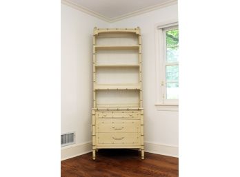 A Vintage Faux Bamboo Bookcase By Thomasville Furniture