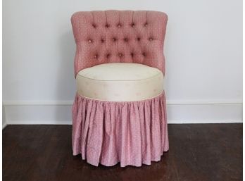 A Custom Tufted Vanity Chair