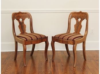 Pair Of Early 19th Century Antique Regency Mahogany Dining Chairs