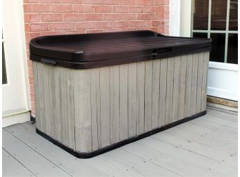 A Suncast Outdoor Storage Box