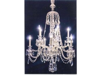 Elegant Custom- Designed 10-arm Traditional Crystal Chandelier.