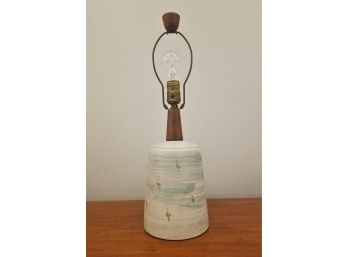 Signed Pottery Lamp