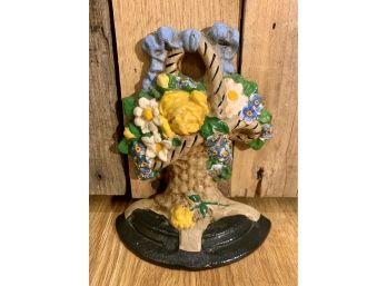 Antique Cast Iron Bouquet Doorstop