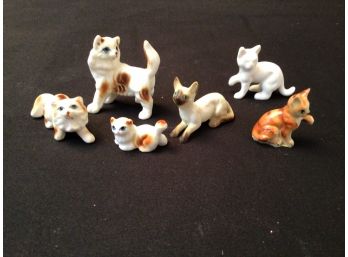 Lot Of 6 Vintage Mini Cat Figurines