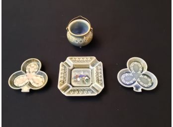 Wade Irish Porcelain Lot Made In Ireland Shamrock Trinket Dishes