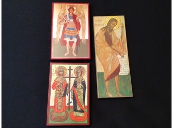 Lot Of 3 Icons Holy Transfiguration Monastery St Michael St John The Baptist