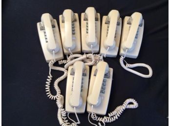 Lot Of 7 Wall Hung Push Button Phones Tested Working