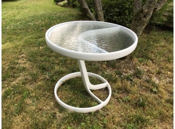 Porch Or Patio Metal Base Glass Top Table