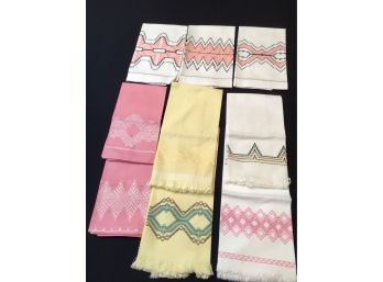 9 Huck Towel Swedish Embroidery Lot Huck Weaving