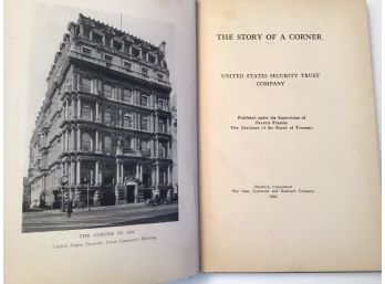 The Story Of A Corner Book Hartford History United States Security Trust Company 1926