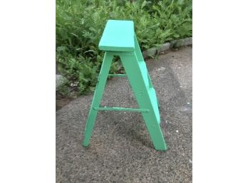 Green Chalk Painted Step Stool Perfect For Plants Or Display