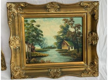 90, Small Antique Oil Painting On Board, Listed Artist Joseph Collazzi