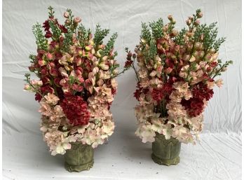 99, Pair Of Faux Flowers In Pot