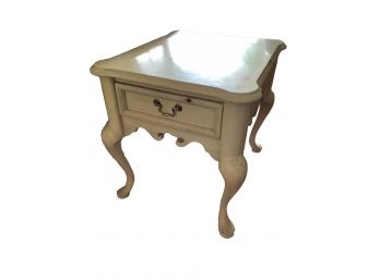 Cream And Pine Side Table (1 Of 2 Available)