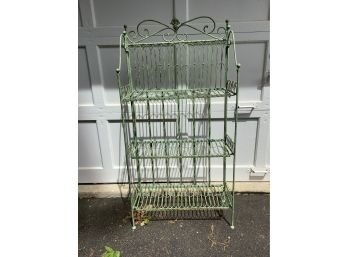 44, Wrought Iron Bakers Rack In Green (Medium Sized)