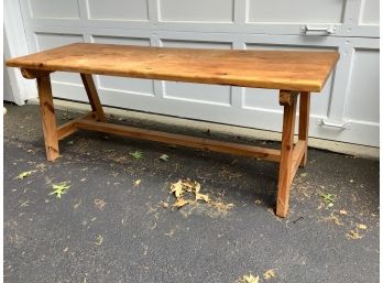 63, Large Wood Pine Bench