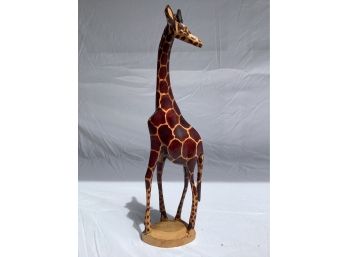 21, Hand Carved Wooden Giraffe, Hand Painted