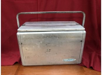 Vintage Aluminum Cronco Cooler By Cronstroms Fishing Hunting Ice Chest Portable Food Picnic Boat Camping Trip