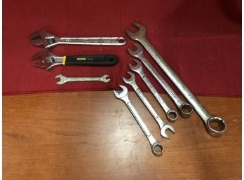 Lot Of Wrenches Two Adjustable And Six Others