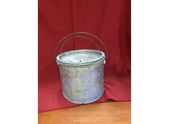 Vintage Old Pal Metal Minnow Bucket Galvanized Non Floating Fishing Pail