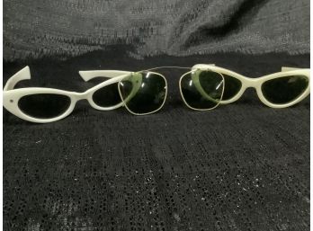 Three Pair Of Vintage Sunglasses Two With  Vintage Cases