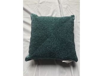 Fancy Decorative Beaded Throw Pillow With A Silken Back