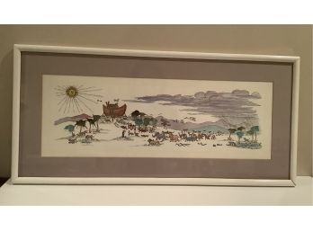 Professionally Framed And Matted Noahs Ark Painting By Robert P. Emory