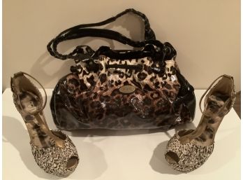 Shoes And Handbag Lot. Dolce And Gabbana Purse And Size 7m Open Toe Shoes As Pictured