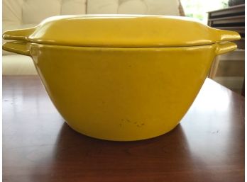 Yellow Ceramic Stoneware Pot With Lid