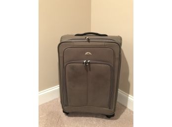 Samsonite Luggage Large Gray Rolling Suitcase With Zippered Compartments