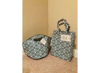 New Valerie Floral Insulated Shopping Tote And Insulated Picnic Tote