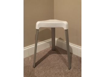 The Spa Shower Seat White Triangle Shaped Sturdy Stool