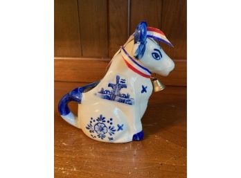 Vintage Holland Delft Cow With Bell Creamer