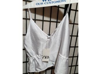 Zara White Summer Shirt - Never Worn - Size M