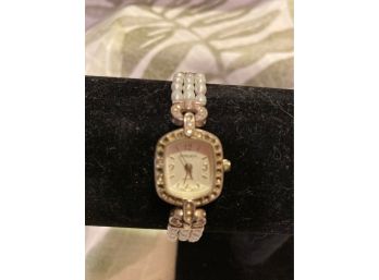 Vintage Gruen Faux Fresh Water Pearls Quartz Watch