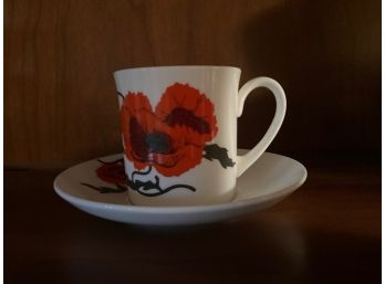 Wedgwood  Susan Cooper Design Cornpoppy Coffee Cup And Saucer