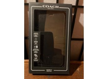 Coach IPHONE 11  Black Leather Phone Case - New With Tags