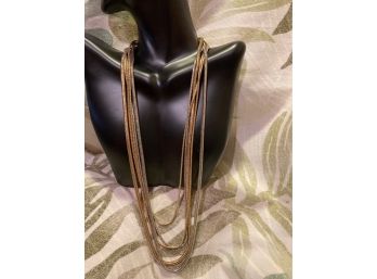 Vintage Gold Tone Five Strand Link Choker