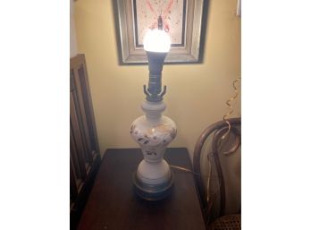 Vintage White Gold Leaf Hand Painted Bristol Table Lamp (No Shade)