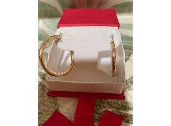 Gold Florentine Style Hoop Earrings