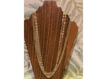 Vintage Sara Coventry Multi Strand Gold Tone Link Chain