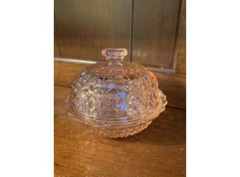 Pink Depression Era Covered Candy Dish