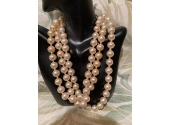 Vintage Triple Strand Simulated  Pearl Choker