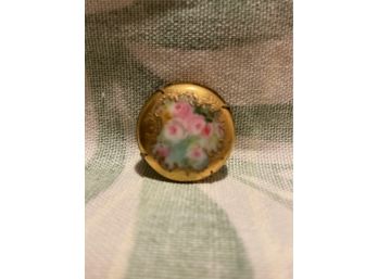 Vintage Floral Guilloche Pin Dating From 1930's