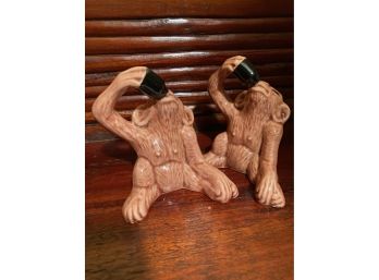 Vintage Chimpanzee Drinking Bottle Salt And Pepper Shakers