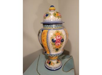 Positano Style Porcelain Hand Painted Urn