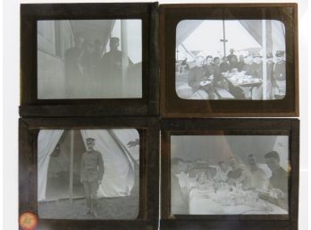 Military Camp Magic Lantern Slides Lot Of 7