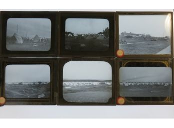 1890's 13th Infantry Military Camp Magic Lantern Slides Lot Of 6