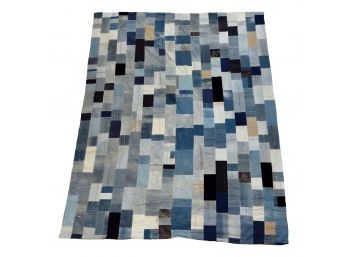 ABC Carpet & Home Vintage Denim Patch Area Rug (RETAIL $1,200)