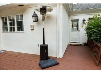 Intertek Gas Propane Outdoor Heater On Casters (Model PH02-S) 17,000 BTU With Propane Tank And Cover